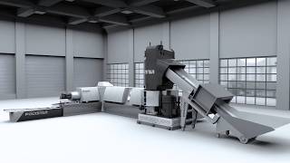 Two-stage Cutter Compactor Integrated Plastic Recycling Machine | Repro-Flex Plus