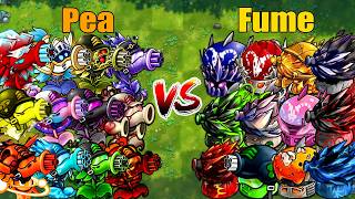 PVZ 1 Fusion 3.9 Challenge!! Team Pea VS Team Fume VS 300 Zombie Random - Who Will Win