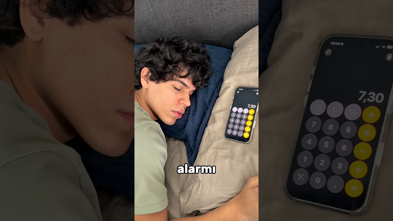 alarm yerine hesap makinesi kurmuş