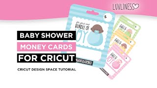 Baby Shower Money Card Gift Tutorial for Cricut Design Space, DIY Money Cards for Baby Showers