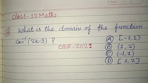 What is the domain of the function Cos-¹(2x-3)  ? | cbse board class 12 maths solution 