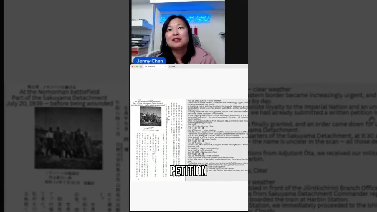 Nomonhan Veteran Diary: Historical Memory #shorts