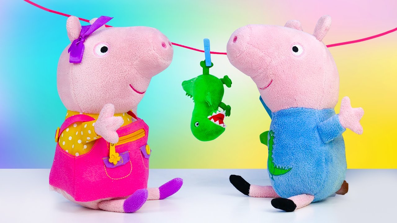 George está construindo uma torre! Peppa Pig e sua família em português.  Histórias para crianças 