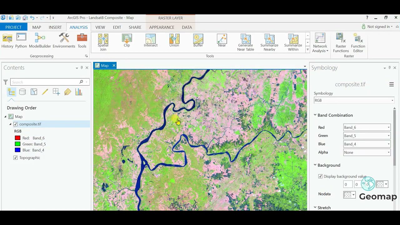 Landsat 8 Band Combinations in ArcGIS Pro - YouTube