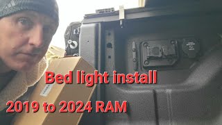 RAM Truck bed light install tutorial LED...Factory how to 2018 to 2024..1500..2500..3500!