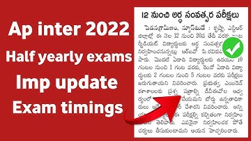 ap inter half yearly exam 2022 🤨Ap intermediate half yearly exam 2022