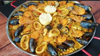 البايلا بفواكه البحر(la paella aux fruits de mer) بطريقة سهلة ومبسطة