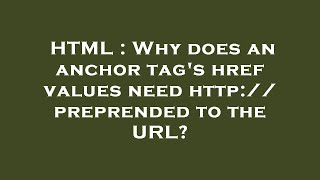 HTML : Why does an anchor tag&#39;s href values need http:// preprended to the URL?