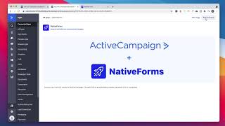 NativeForms / ActiveCampaign - Integration Preview