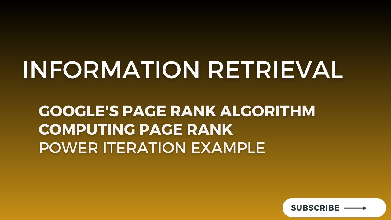 2.4 Google's Page Rank Algorithm: Power Iteration Example (4/4) - YouTube