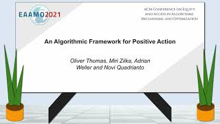 EAAMO'21: An Algorithmic Framework for Positive Action