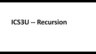 ICS3U - Recursion in Java