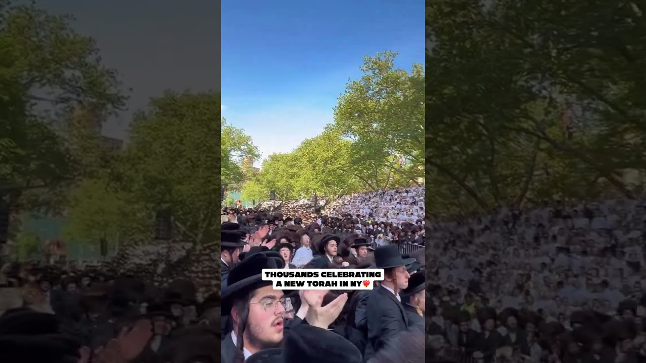 Thousands celebrating a new Torah in New York❤️‍🔥