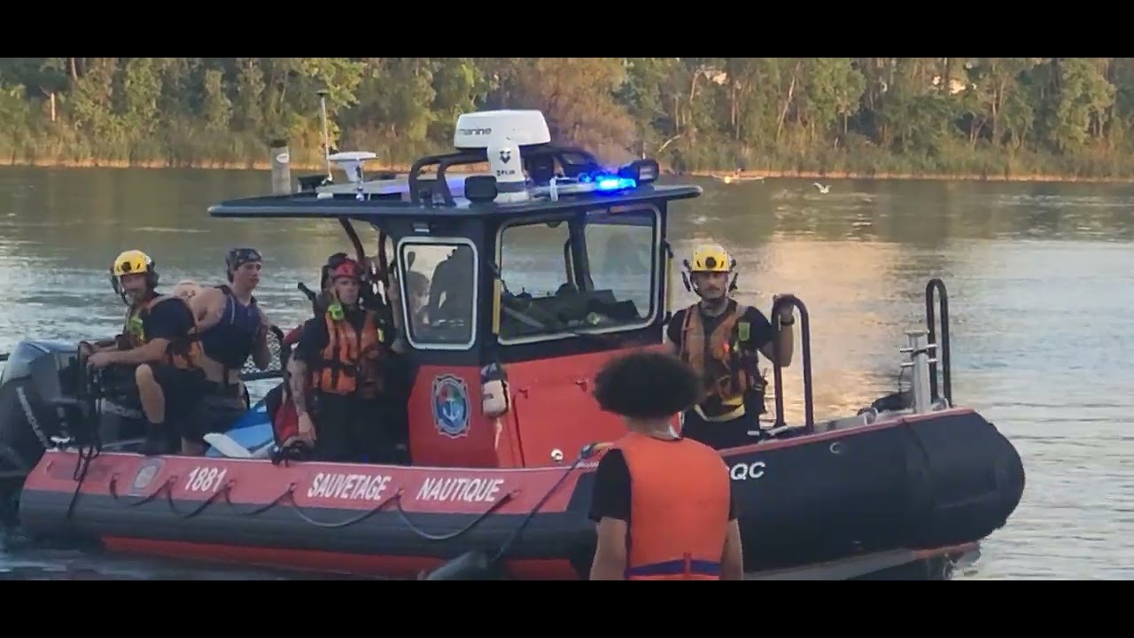 Water rescue in the verdun borough - YouTube