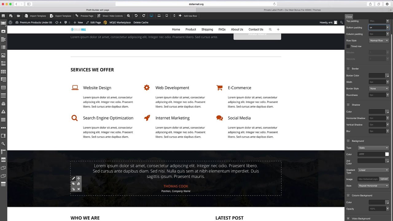 Step 5: Tutorial On Using Profit Builder to Easily Design Your Website