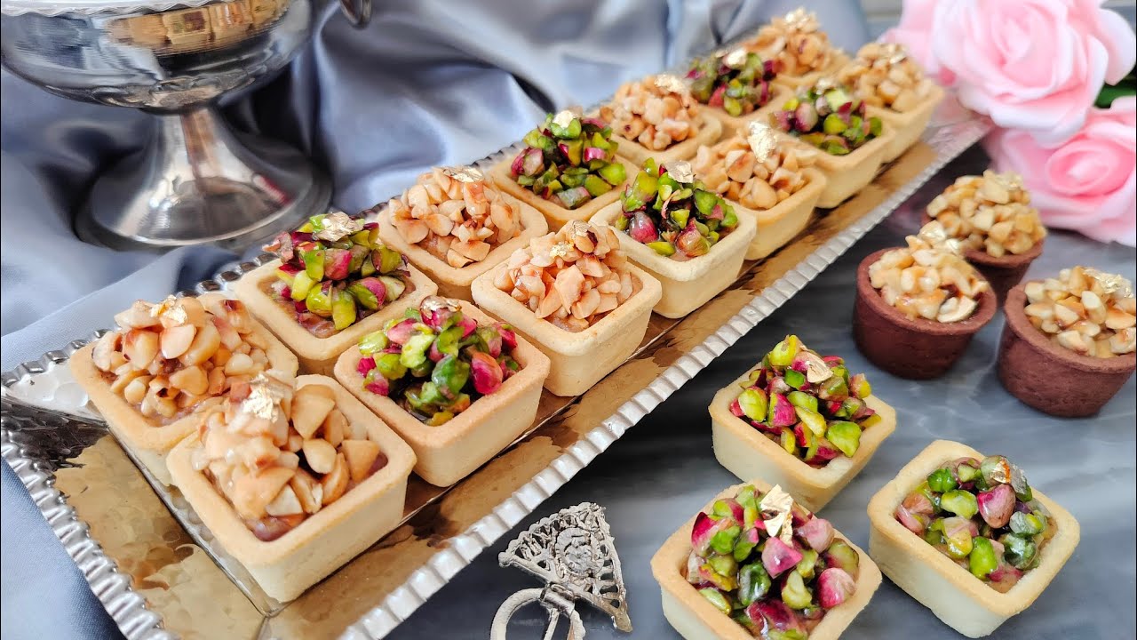 ميني تارت الفواكه الجافة 😋 بحشوة مبتكرة  وبمراحل غاية في البساطة من أسهل الحلويات التونسية للعيد 🇹🇳