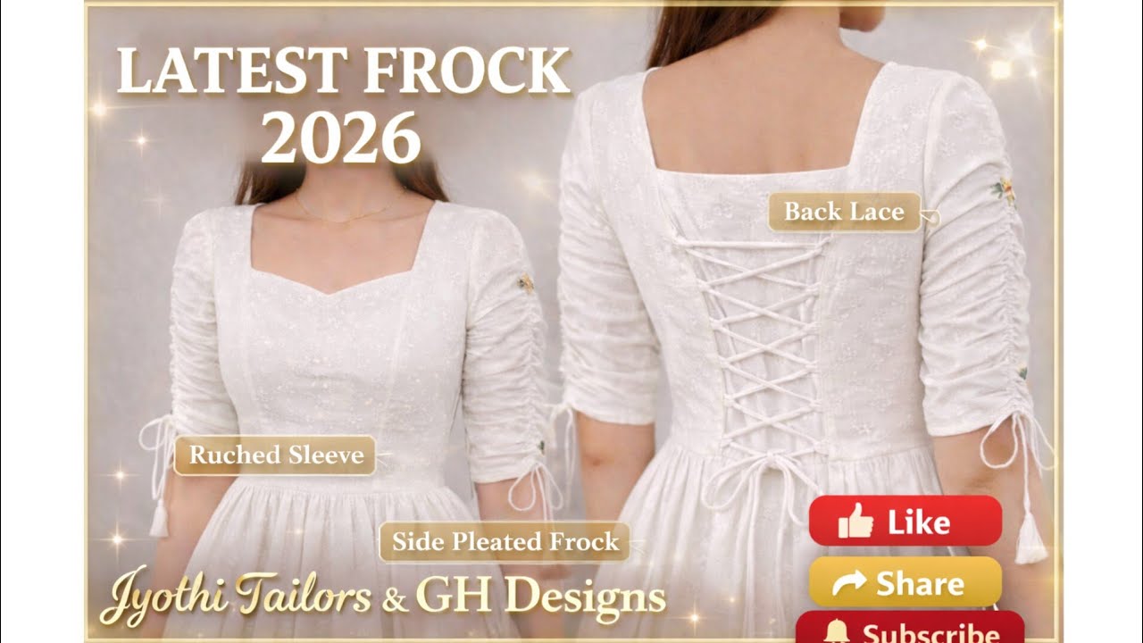 Latest Dress Cutting and stitching #sidepleatedkurti#frock#fashion#cotton#summer