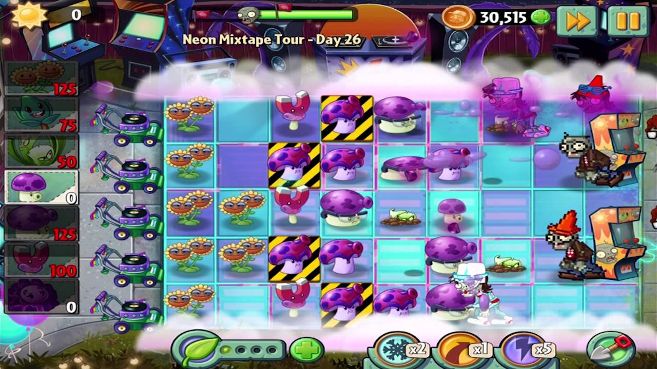 Plants Vs Zombies 2 Neon Mixtape Tour Day 26 Walkthrough Youtube