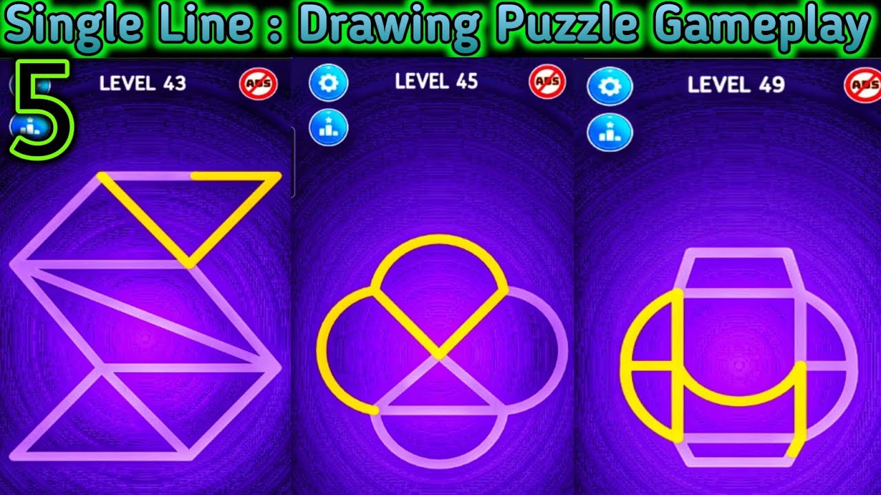 Single Line : Drawing Puzzle Android gameplay || Level 43-49 ||  Video No. 5