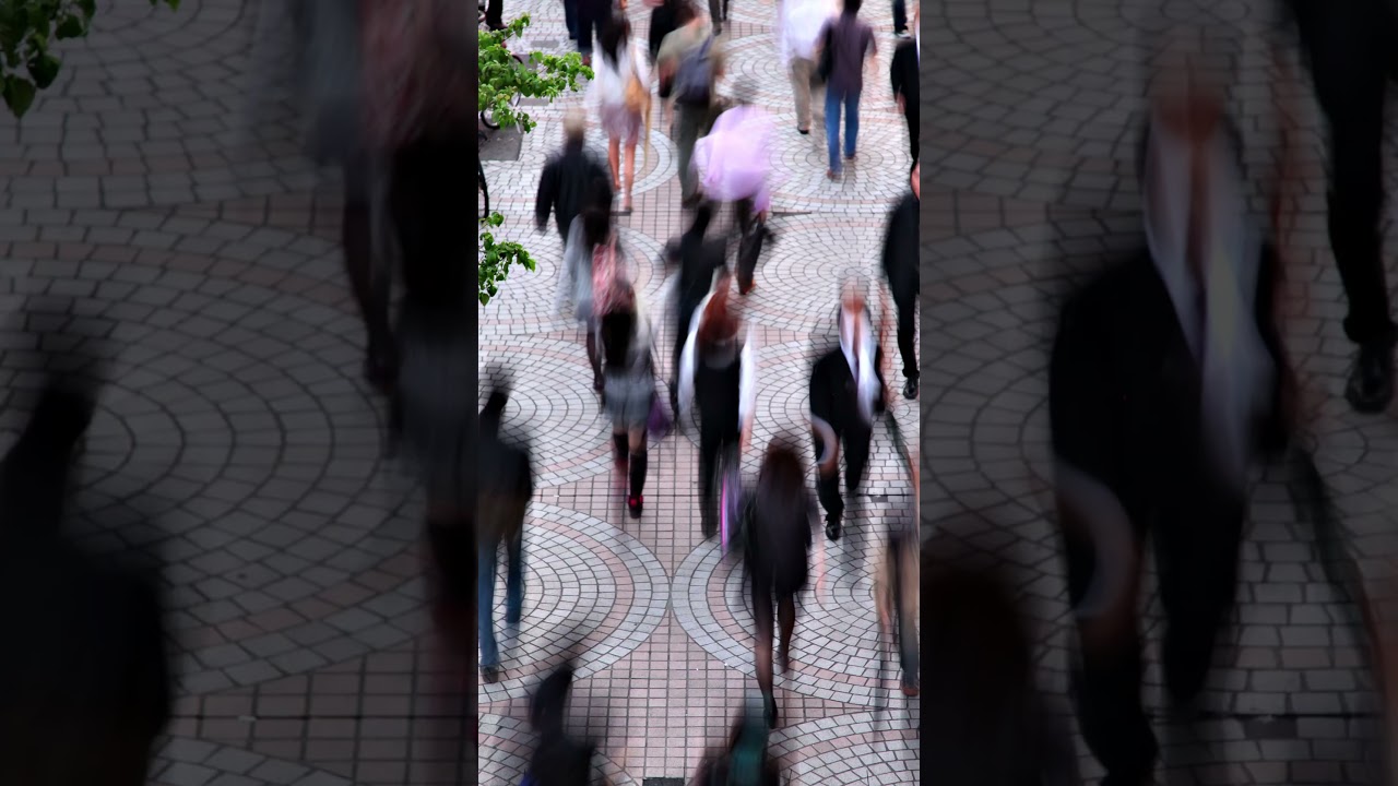 Crowded Sidewalk Tokyo Time Lapse 