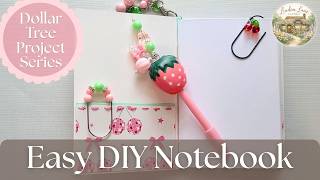 Dollar Tree Cherry Crafts 🍒 From File Folder to Simple DIY Notebook!