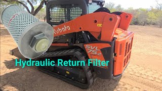 Kubota SVL 65 / 75 / 97 Hydraulic Return Filter Replacement 250hr service, I did not drain the tank.