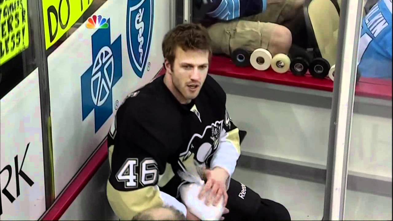 Joe Vitale of the Pittsburgh Penguins looks on during the 2014 NHL