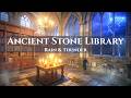 Ancient Stone Library | Rain, Fire &amp; Thunder Ambience