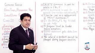 Class 10 - Computer Studies - Chapter 2 - Lecture 16 Exercises: 3 - 8 - Allied Schools