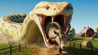 A Girl Alone Surviving In The Forest | GIANT PYTHON ATTACKS LOST FARM GOATS at Dawn