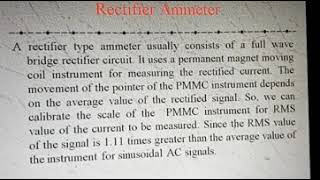 EL203, Construction and working of Rectifier type instruments By AMRAT KUMAR (GPC CHURU)