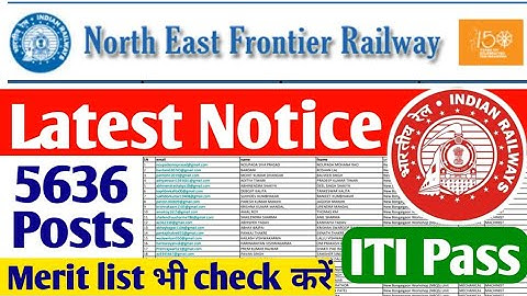 NFR Apprentice Latest Notice 2022-23, NFR Apprentice merit list pdf download 2022-23, 5636 Posts