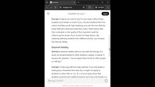 Understanding Internal and External Validity using chatGPT #research #chatgptexamples