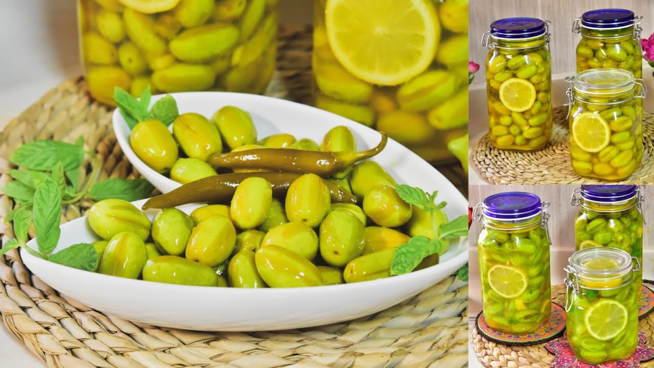 كبس الزيتون الأخضر على طريقة امهاتنا مع الطريقه الصحيحه لضبط الملح Pressing green olives