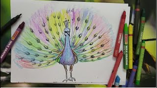 easy pen peacock wax using minimal crayons