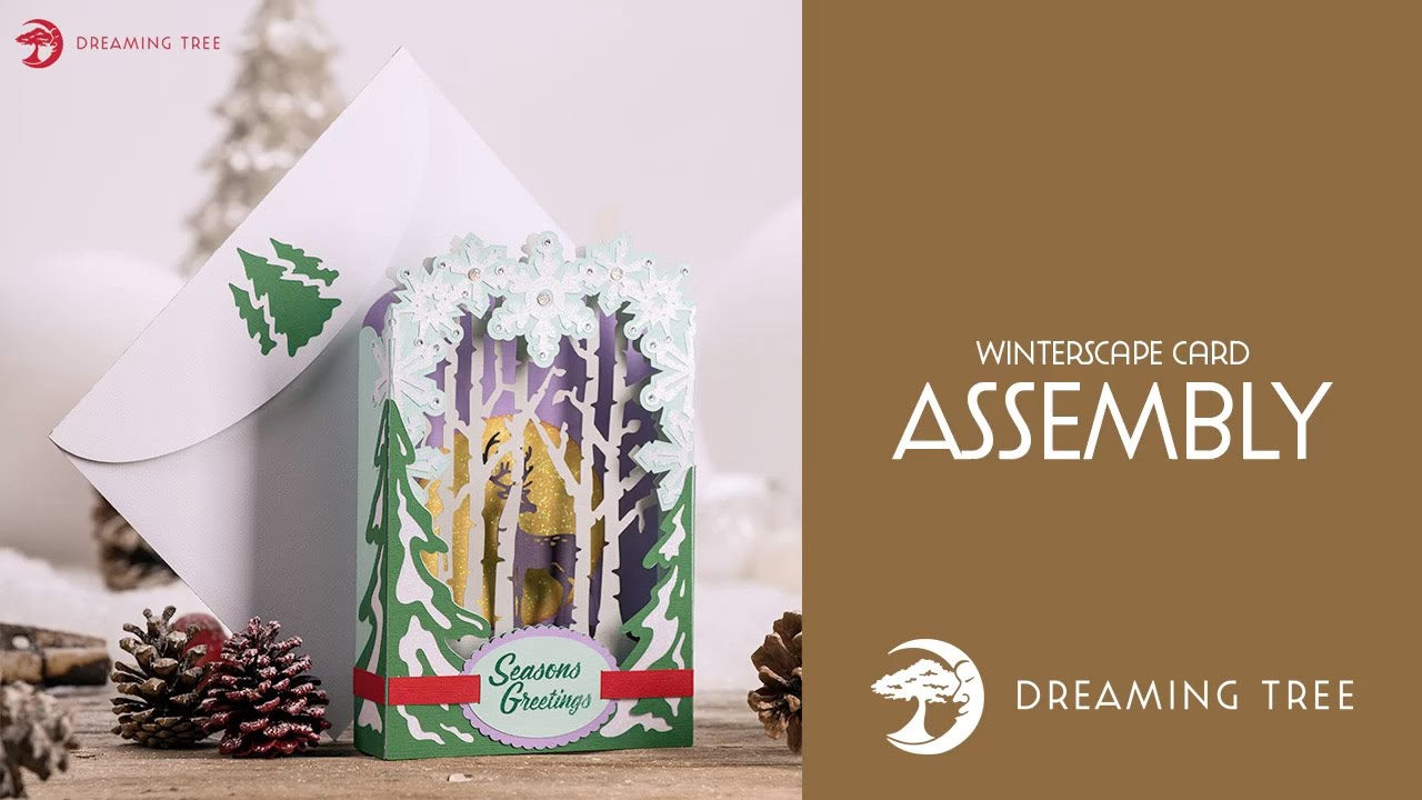 SVG File - Winterscape Card - Assembly Tutorial paper mache