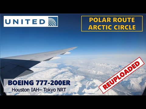 REUPLOADED – Amazing Polar Route (Arctic Circle) United Boeing 777-200ER Houston - Tokyo Narita