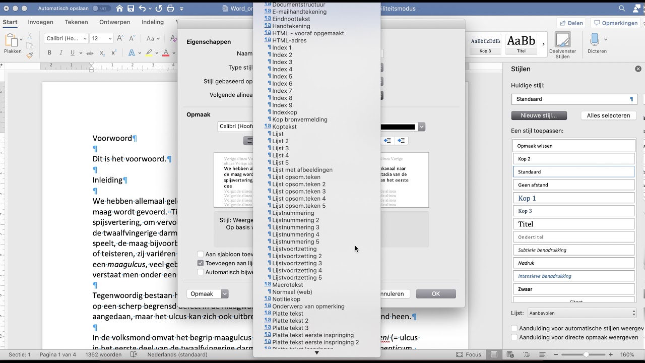 Word stijlen maken en wijzigen pg 44 49 - YouTube