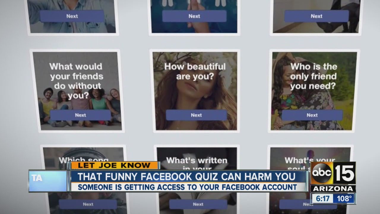 Funny Facebook quiz can harm you