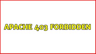 Apache 403 forbidden