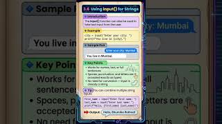 Learn how to use Python's input() function for strings in just 3.6 steps! #python #coding Update