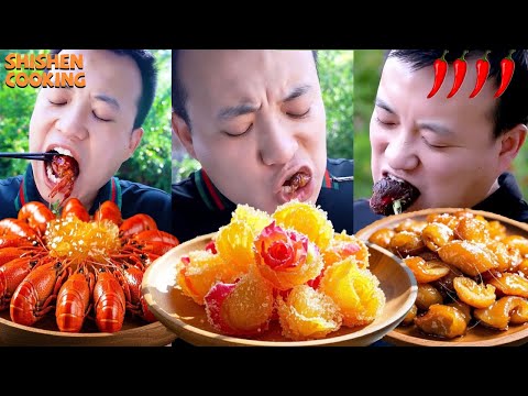 جراد البحر المسكر أمعاء لحم الخنزير المسكر الورد المسكر 