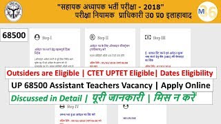 UP 68500 All Are Eligible | Assistant Teacher | Apply Online | NCTE | UPTET | CTET