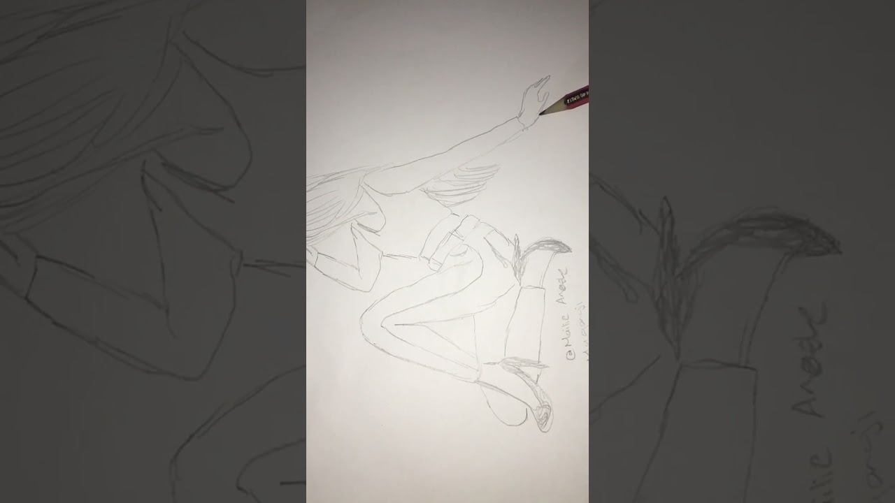 Sketching a girl sitting 