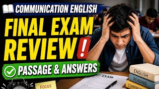 Communication English for Freshmen | Final Exam Passage Questions & Answers | Exam Preparation 2026