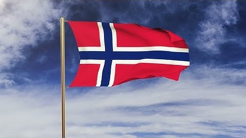 4K Norway flag waving in the wind. Looping sun rises style. Animation loop. Green screen, alpha