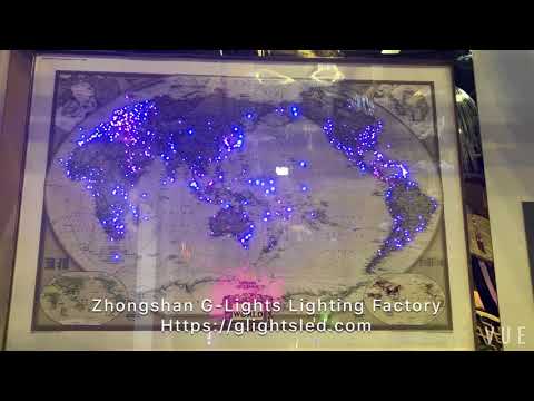 Fiber optic star ceiling light in world map shape    G Lights