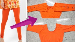 Diy Designer Blouse Making From Old Leggings.malayalam