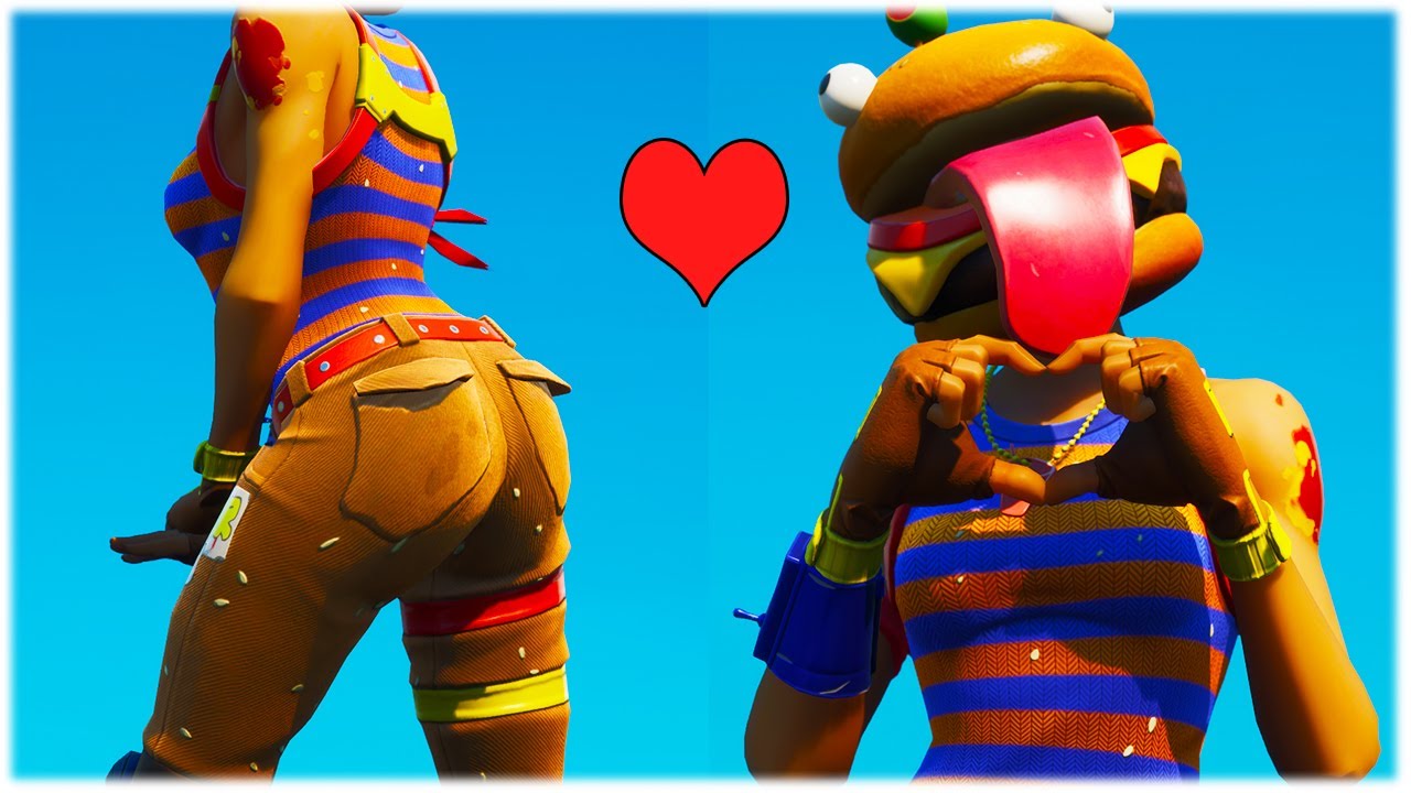 FORTNITE FEMALE BURGER SKIN "SIZZLE" SHOWCASED WITH MANY