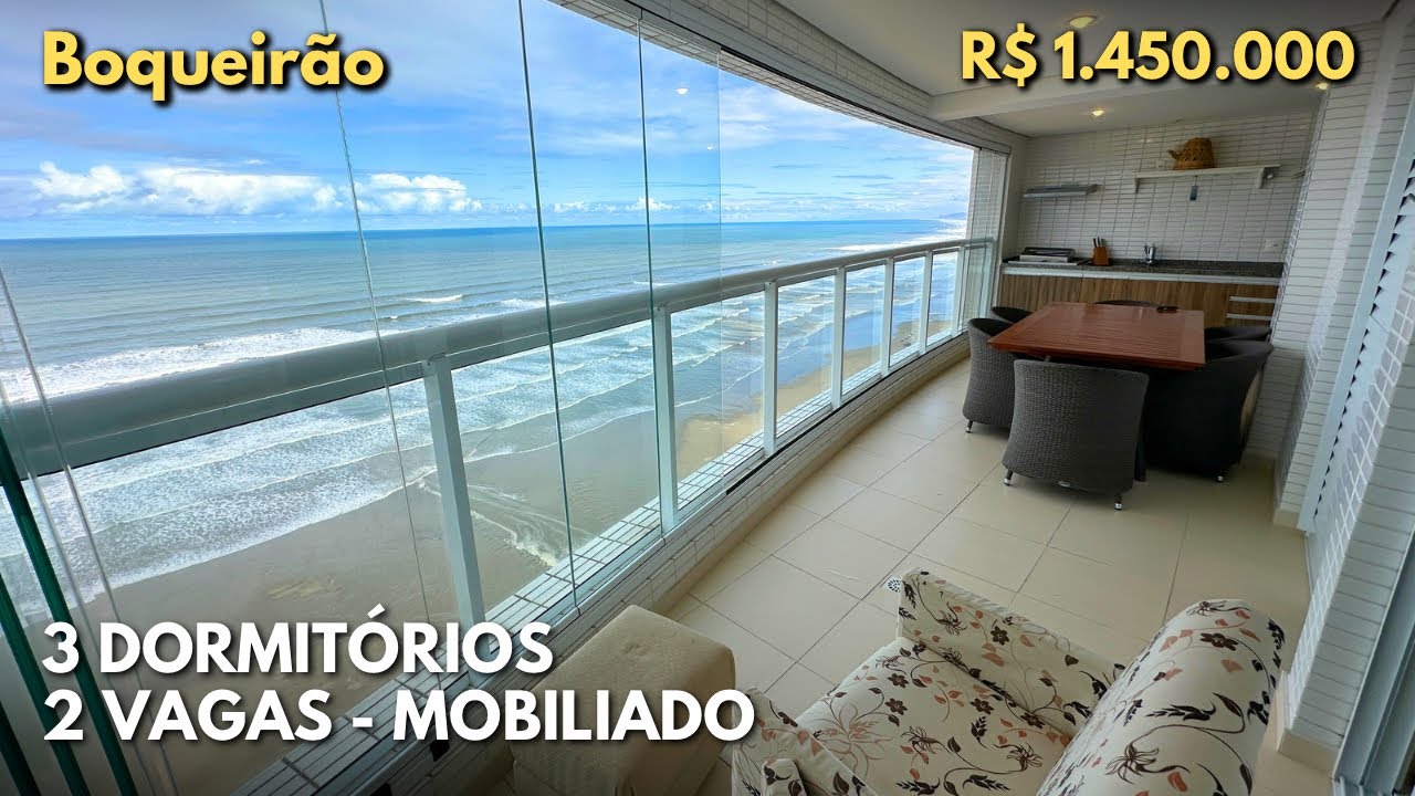 #504 VENDIDO ✅ APARTAMENTO FRENTE MAR COM 3 DORMITÓRIOS, 2 VAGAS EM PRAIA GRANDE, BOQUEIRÃO